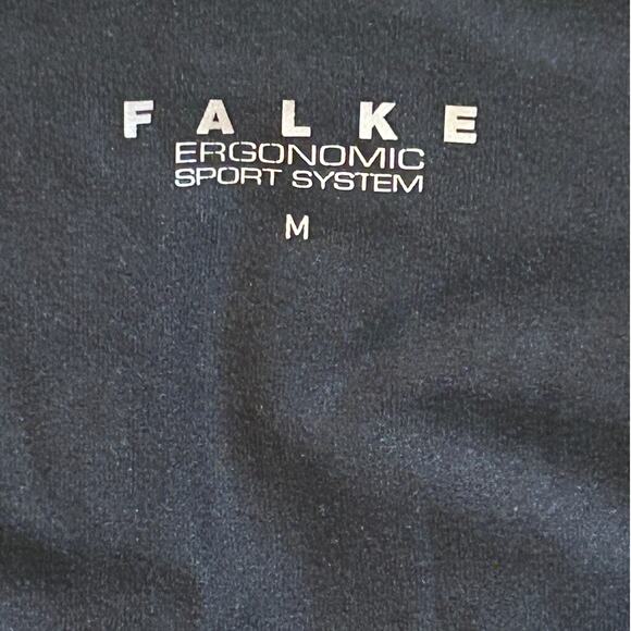 FALKE Ergonomic Sport System Gray & Yellow 3/4 Zip Base layer Top Medium - Picture 8 of 9